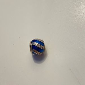 Pandora blue and crystal striped charm
